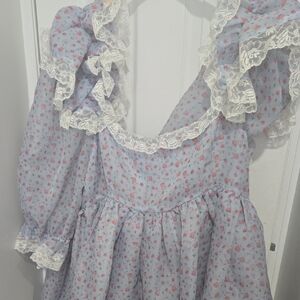 Selkie Blue and Pink Floral Mini Dress